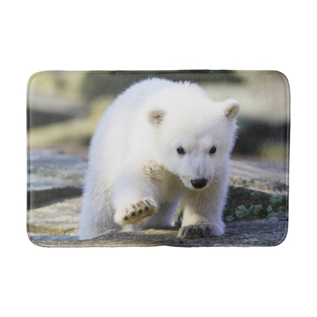 Tapis De Bain Animaux de bébés cutest | Bébé Ours Polaire Cub (Devant)