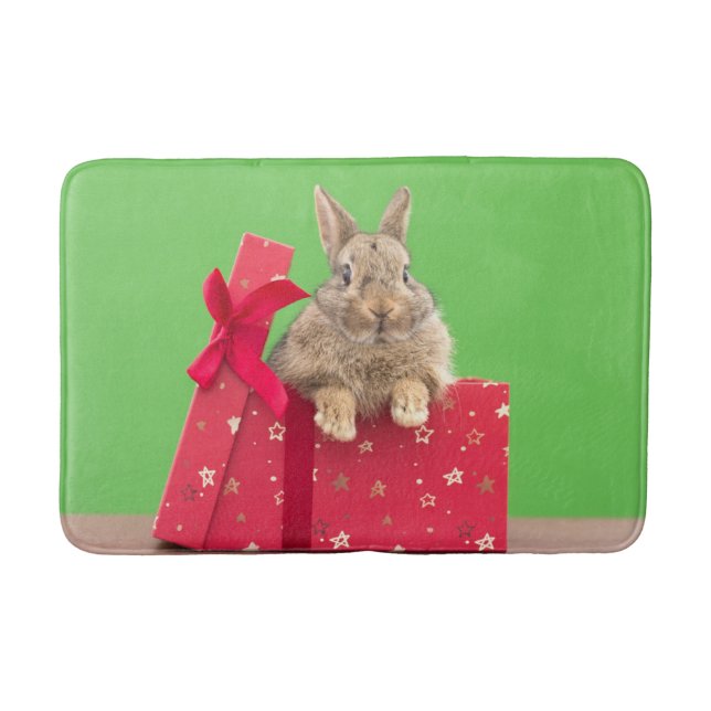 Tapis De Bain Animaux de bébés cutest | Bunny vacances de Noël (Devant)
