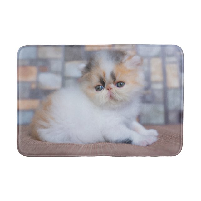 Tapis De Bain Animaux de bébés cutest | Calico Persian Kitten (Devant)