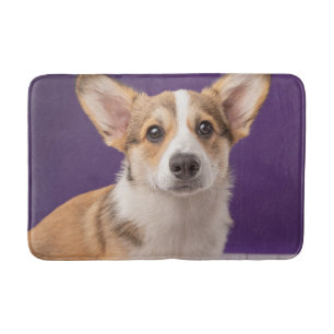 Tapis De Bain Animaux de bébés cutest Corgi Chiple sur Purple