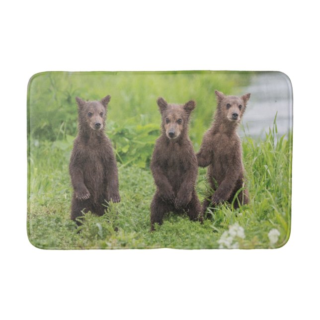 Tapis De Bain Animaux de bébés cutest | Cubes d'ours Brown Kamch (Devant)