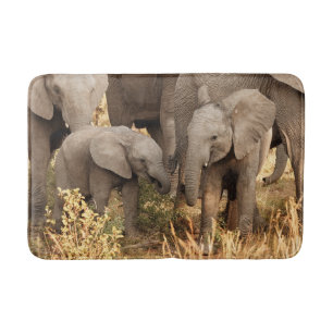 Tapis De Bain Animaux de bébés cutest   Deux jeunes éléphants