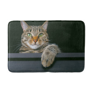 Tapis De Bain Animaux de bébés cutest   Tête de chat gris Tabby