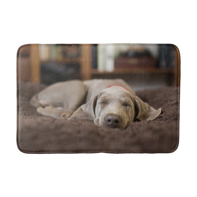 Tapis De Bain Animaux de bébés cutest | Weimaraner Puppy Sleepin (Devant)