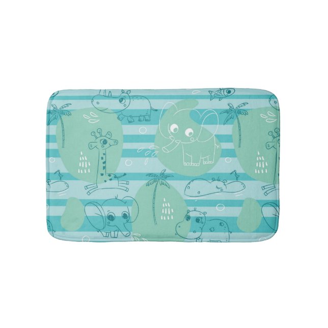 Tapis De Bain Animaux mignons jouant avec de l'eau 1 (Devant)