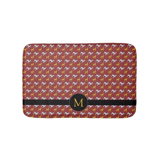 Tapis De Bain Année du chien 2018 Zodiac Anniversaire Monogramme (Devant)