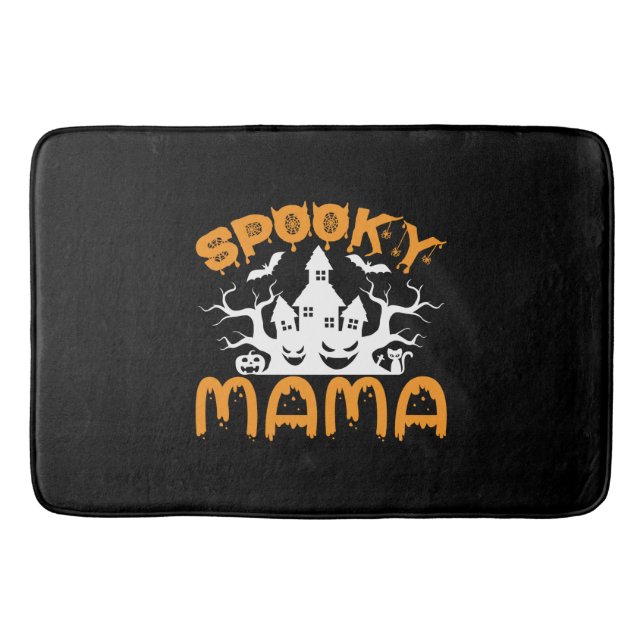 Tapis De Bain Anniversaire de Halloween Éffrayant Mama (Devant)