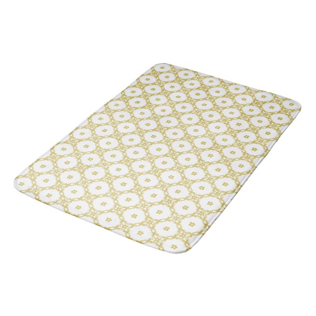 Tapis De Bain Antique Gold Damask Patte Bain Mat (Angle)