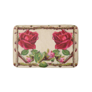 Tapis De Bain Antique victorienne vintage ancienne rose rustique
