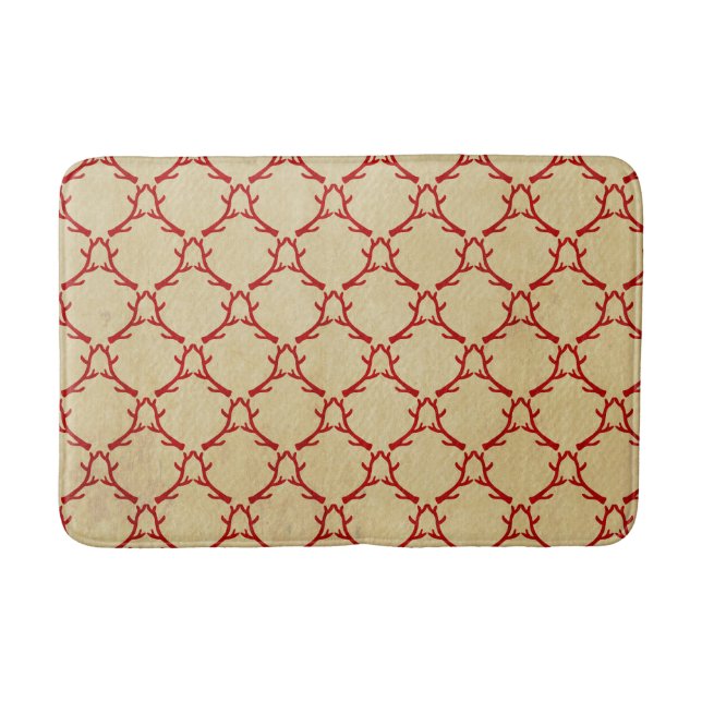 Tapis de bain Antler en bois rouge et beige (Devant)