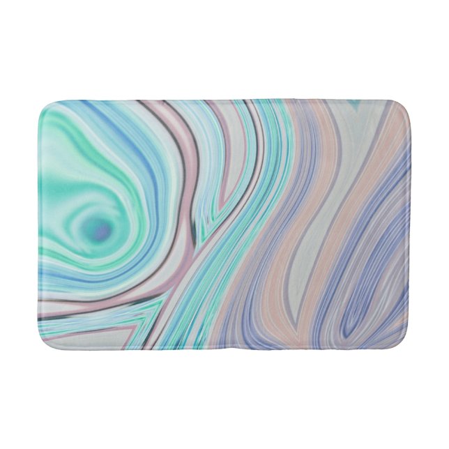Tapis De Bain aqua bleu menthe vert lilas violet pastel arc-en-c (Devant)