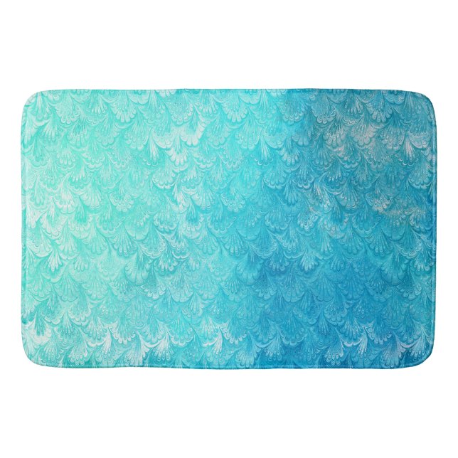 Tapis De Bain Aqua Blue Shiny Sea Shell Mermaid (Devant)
