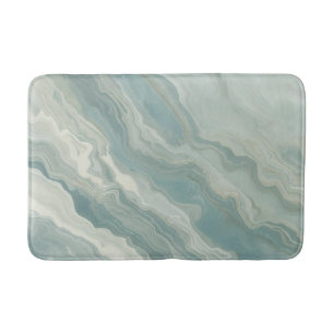 Tapis De Bain Aqua Blue Turquoise Sage Green Abstrait Print