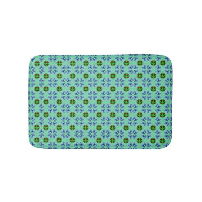 Tapis De Bain Aqua Floral (Devant)