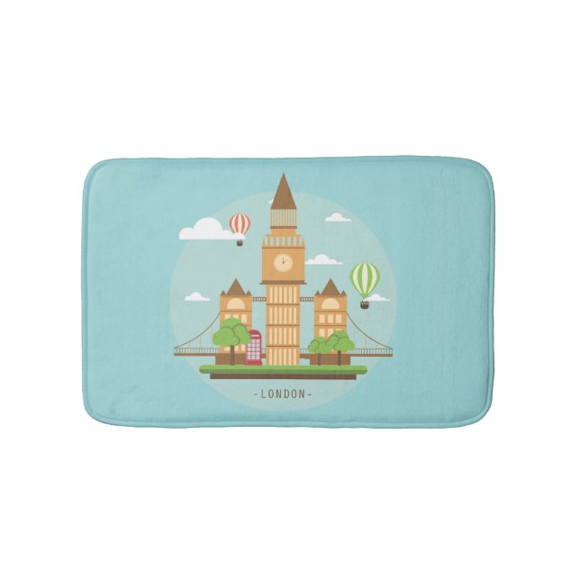 Tapis de bain aqua Londres Angleterre Monuments (Devant)