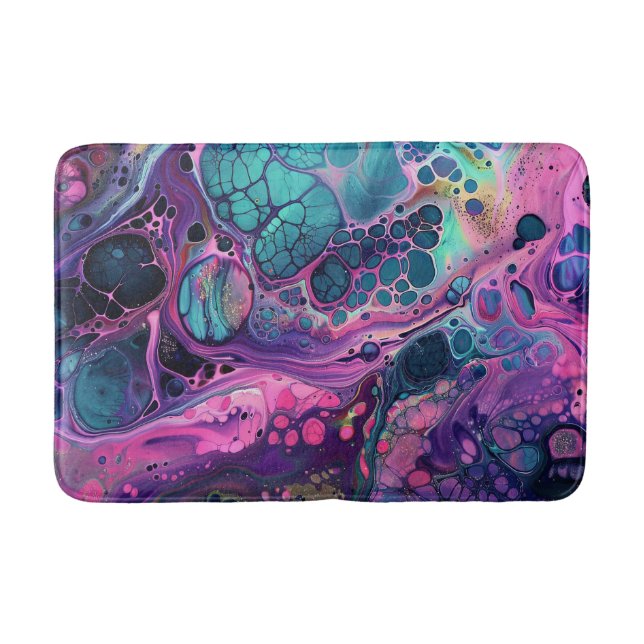 Tapis De Bain Aqua Rose Violet Acrylique Pour Jolie Eau Liquide (Devant)