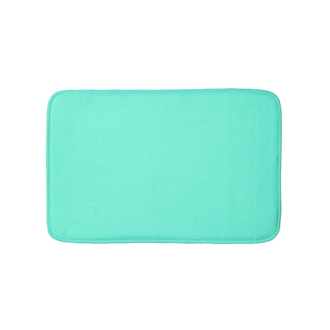 Tapis De Bain Aquamarine bleu vert Turquoise couleur solide (Devant)