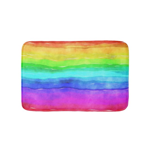 Tapis De Bain Aquarelle arc-en-ciel (Devant)
