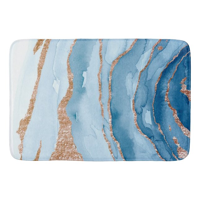 Tapis De Bain Aquarelle bleu clair Design Accueil Parties scinti (Devant)