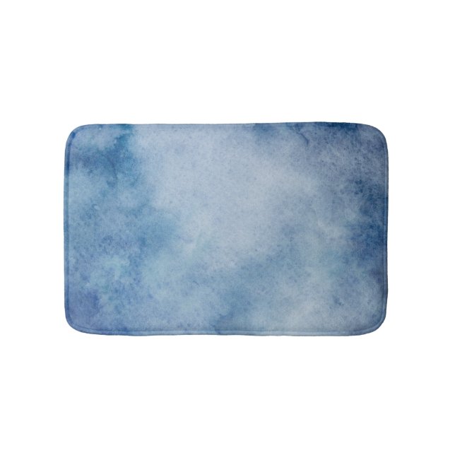 Tapis De Bain Aquarelle bleue Texture (Devant)