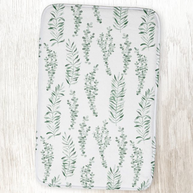 Tapis De Bain Aquarelle botanique de feuillage (Créateur téléchargé)