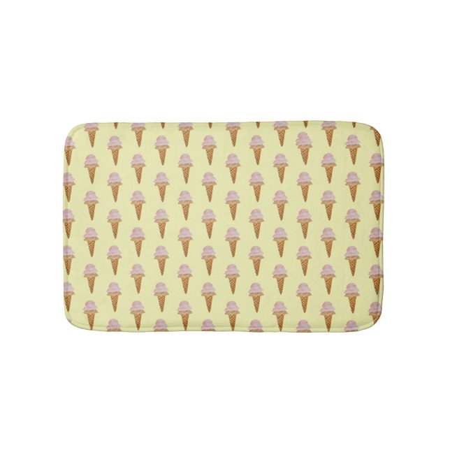 Tapis De Bain Aquarelle Crème glacée Mat de bain (jaune) (Devant)
