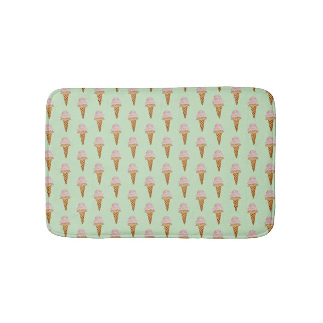 Tapis De Bain Aquarelle Crème glacée Mat (vert menthe) (Devant)