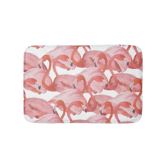 Tapis De Bain Aquarelle de Flamant rose : Motif transparent (Devant)