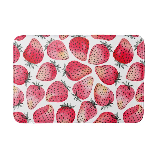 Tapis De Bain Aquarelle et encre de fraises (Devant)