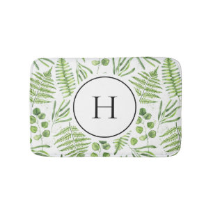 Tapis De Bain Aquarelle et Motif d'Eucalyptus