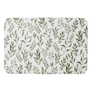 Tapis De Bain Aquarelle Eucalyptus Motif Feuille