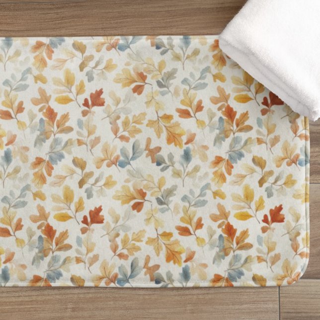 Tapis De Bain Aquarelle Feuilles Automnes - Cosy Fall Nature (Créateur téléchargé)