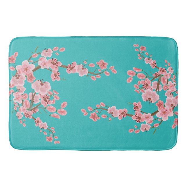 Tapis De Bain Aquarelle Fleur de Cerisier (Devant)