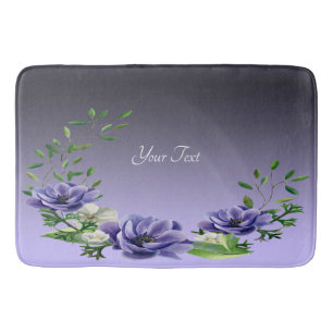 Tapis De Bain Aquarelle Fleurs violettes Mat de bain