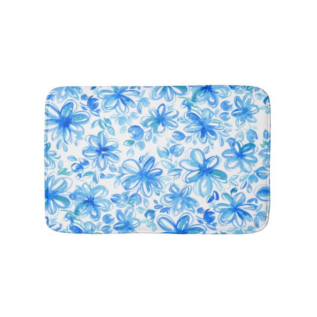 Tapis De Bain Aquarelle Floral Chintz Motif mignon (Devant)