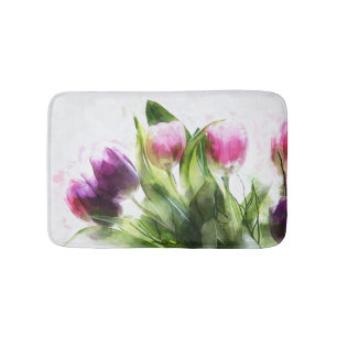 Tapis De Bain Aquarelle Florale