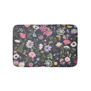 Tapis De Bain Aquarelle Florale : Motif d'été doux.
