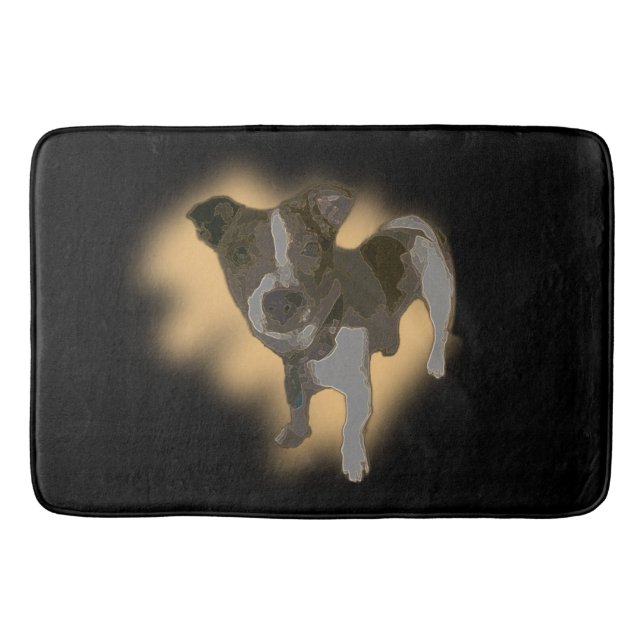 Tapis De Bain Aquarelle Fox Terrier, Mousse de mémoire (Devant)