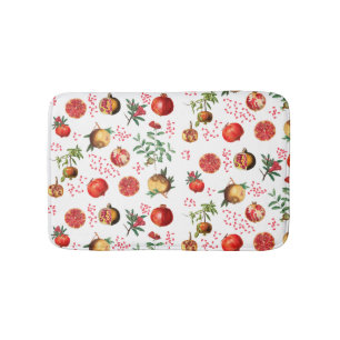 Tapis De Bain Aquarelle grenade Motif de fruits méditerranéen