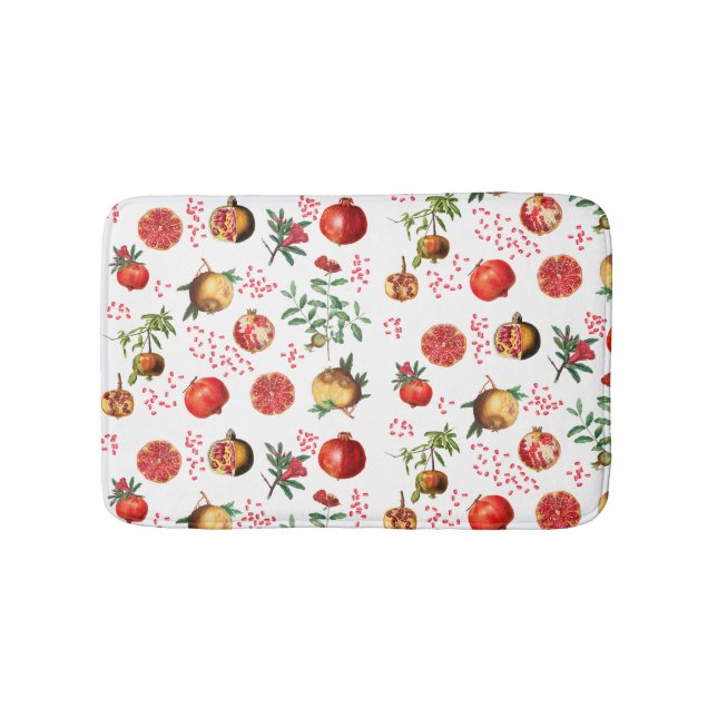 Tapis De Bain Aquarelle grenade Motif de fruits méditerranéen (Devant)