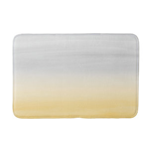 Tapis De Bain Aquarelle gris jaune Touché Abstrait #1