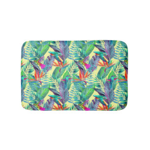 Tapis De Bain Aquarelle Humminbirds dans la jungle