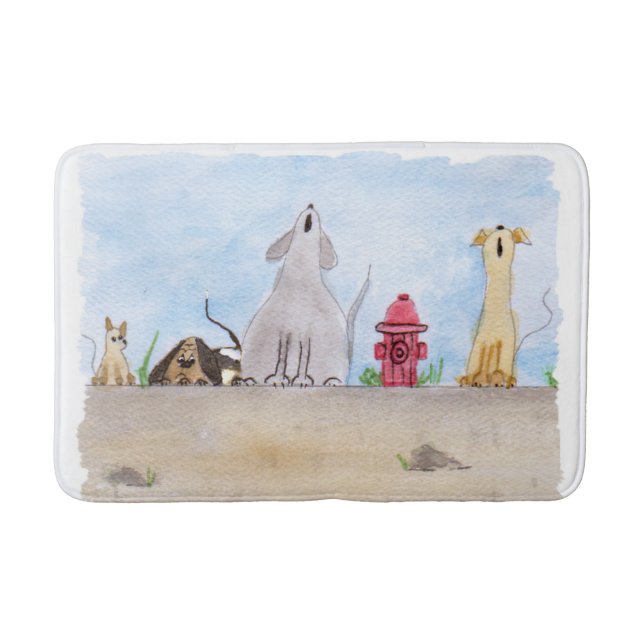 Tapis De Bain Aquarelle Junkyard Chiens Bain Mat (Devant)