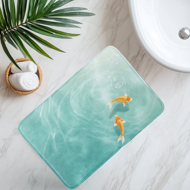 Tapis De Bain Aquarelle Koi Fish Serenity (Créateur téléchargé)