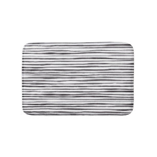 Tapis De Bain Aquarelle moderne noir et blanc