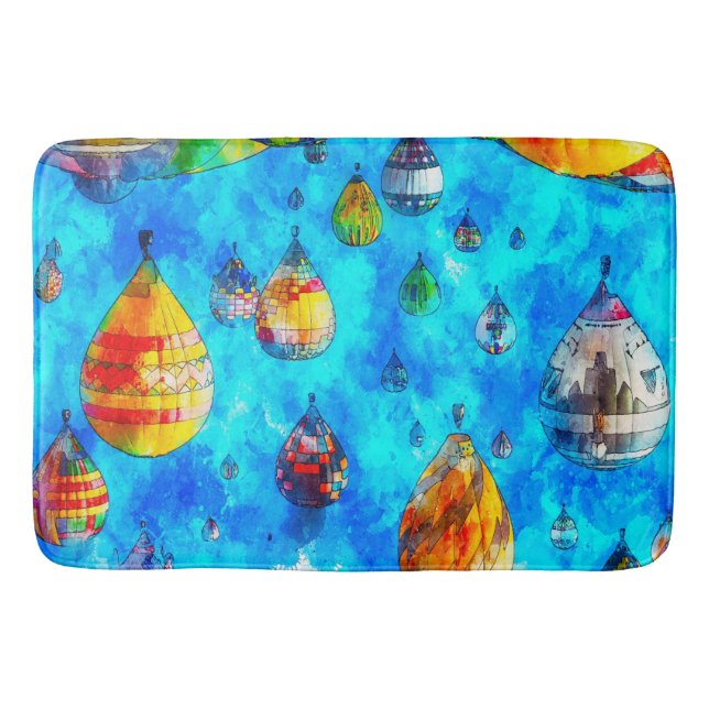 Tapis de bain aquarelle montgolfières  (Devant)
