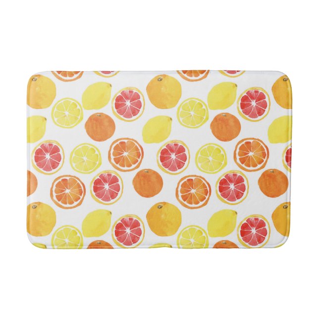 Tapis De Bain Aquarelle Motif de fruits d'agrumes (Devant)