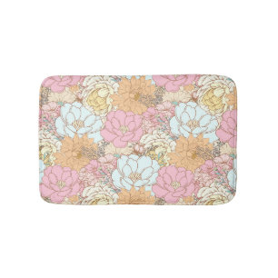 Tapis De Bain Aquarelle Motif floral coloré