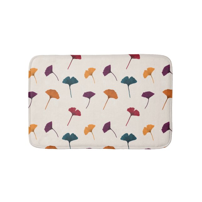 Tapis De Bain Aquarelle Motif Ginkgo Leaf Automne Couleurs d'aut (Devant)
