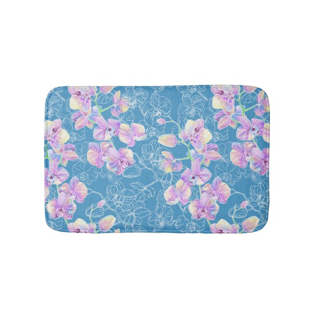 Tapis De Bain Aquarelle orchidée peinte (Devant)